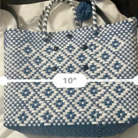 Tin Marin Woven Crossbody Artisan Bag Navy & White New with Tags 3 available - Picture 9 of 10